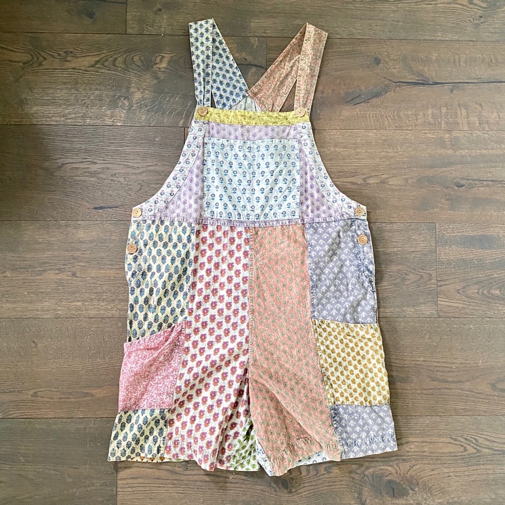 Boho Patchwork Gypsy Overalls Jumper Romper